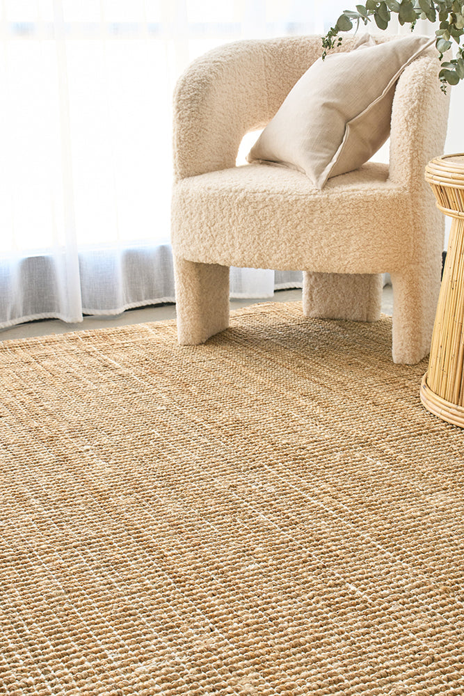 Marlo Natural Jute Modern Hand Loomed Pebble Pattern Rectangle Rug