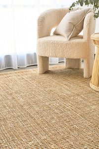 Thumbnail for Marlo Natural Jute Modern Hand Loomed Pebble Pattern Rectangle Rug