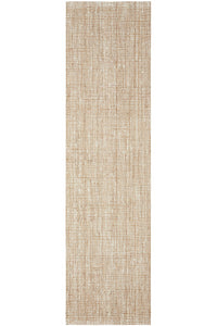 Thumbnail for Marlo White and Natural Jute Modern Hand Loomed Pebble Pattern Hallway Runner Rug