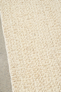 Thumbnail for Parker Natural Cream Jute and Wool Modern Pebble Pattern Hallway Runner Rug