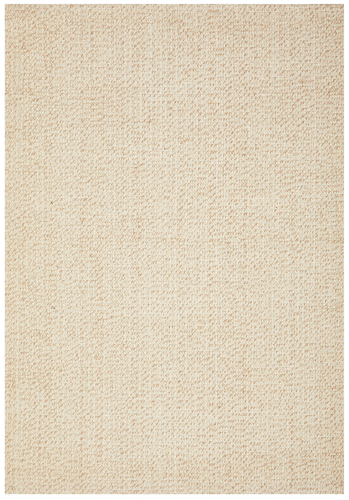 Parker Natural Cream Jute and Wool Modern Pebble Pattern Rectangle Rug