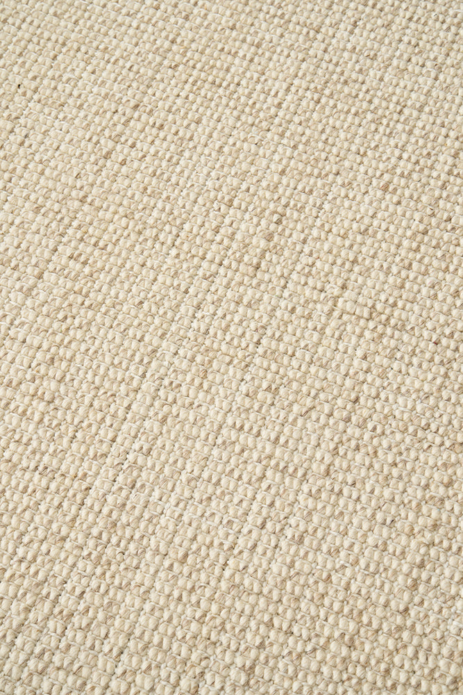 Parker Natural Cream Jute and Wool Modern Pebble Pattern Rectangle Rug