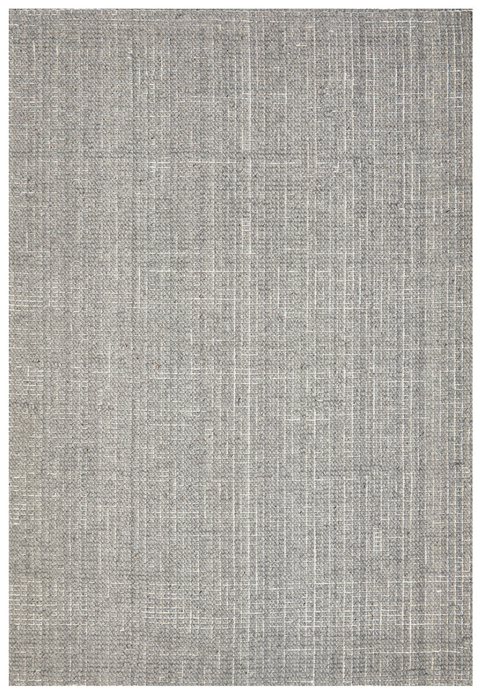 Parker Grey Jute and Wool Modern Pebble Pattern Rectangle Rug