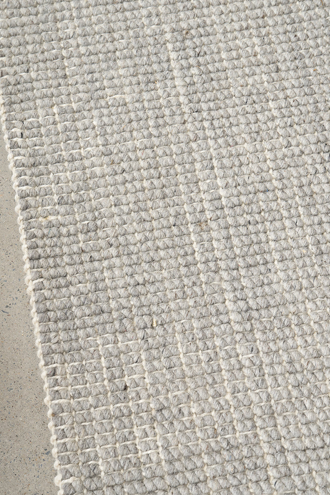 Parker Grey Jute and Wool Modern Pebble Pattern Rectangle Rug