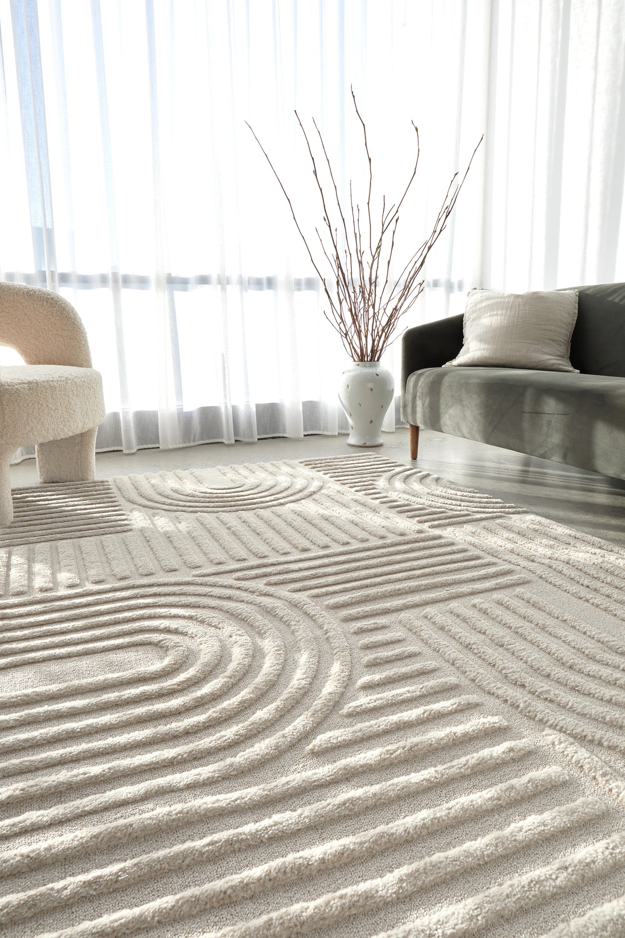 Mari Dior Natural Arch Pattern Rug