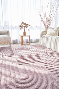 Thumbnail for Mari Dior Pink Arch Pattern Rectangle Rug