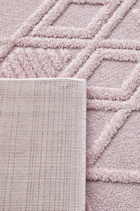 Thumbnail for Mari Lisa Pink Diamond Pattern Rectangle Rug