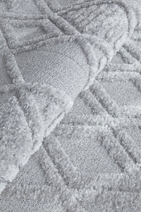 Thumbnail for Mari Lisa Silver Diamond Pattern Rectangle Rug