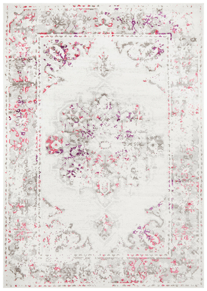 Adria Abrash White Pink & Grey Transitional Rug