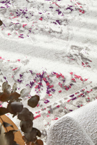 Thumbnail for Adria Abrash White Pink & Grey Transitional Rug