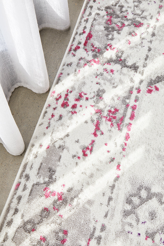 Adria Abrash White Pink & Grey Transitional Rug