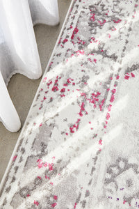 Thumbnail for Adria Abrash White Pink & Grey Transitional Rug