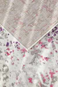 Thumbnail for Adria Abrash White Pink & Grey Transitional Rug