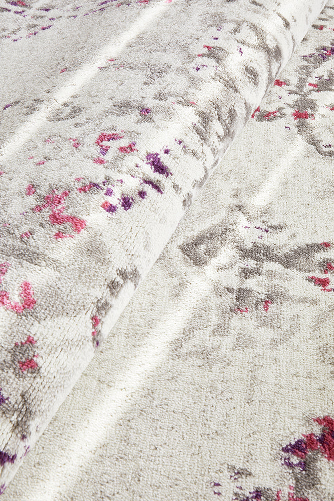 Adria Abrash White Pink & Grey Transitional Rug