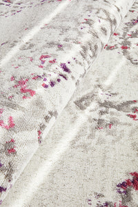 Thumbnail for Adria Abrash White Pink & Grey Transitional Rug