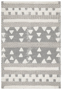 Thumbnail for Miller Ivory Modern Tribal Wool Blend Textured Pattern Rectangle Rug