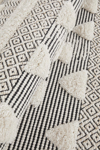 Thumbnail for Miller Ivory Modern Tribal Wool Blend Textured Pattern Rectangle Rug