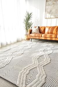 Thumbnail for Chime Bone Modern Textured Pattern Rectangle Rug