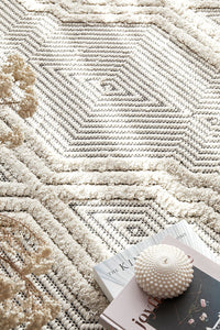 Thumbnail for Chime Bone Modern Textured Pattern Rectangle Rug