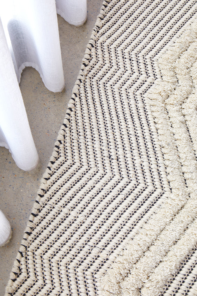 Chime Bone Modern Textured Pattern Rectangle Rug