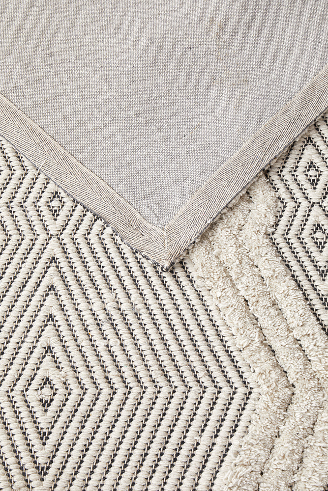 Chime Bone Modern Textured Pattern Rectangle Rug