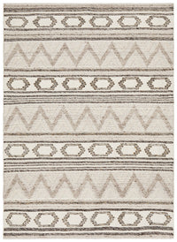 Thumbnail for Miller Natural and Grey Modern Textured Pattern Wool Blend Rug