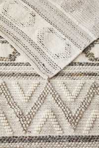 Thumbnail for Miller Natural and Grey Modern Textured Pattern Wool Blend Rug