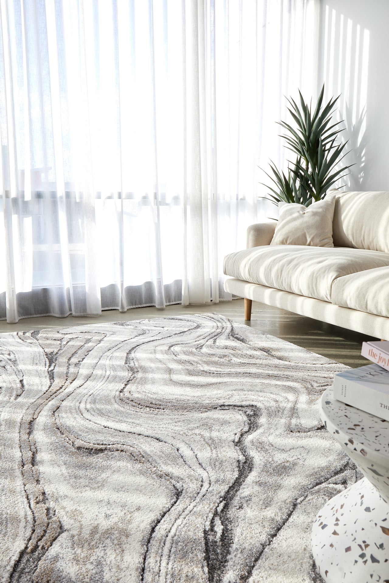 Abby Mineral Grey Modern Abstract Rectangle Rug