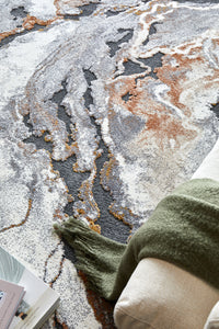 Thumbnail for Abby Mineral Rust and Grey Modern Abstract Rectangle Rug