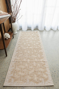 Thumbnail for Patio Kudo Cream Natural Modern Geometric Patterned Hallway Runner Rug