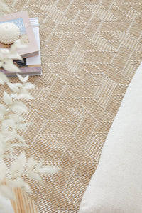 Thumbnail for Patio Kudo Cream Natural Modern Geometric Patterned Hallway Runner Rug