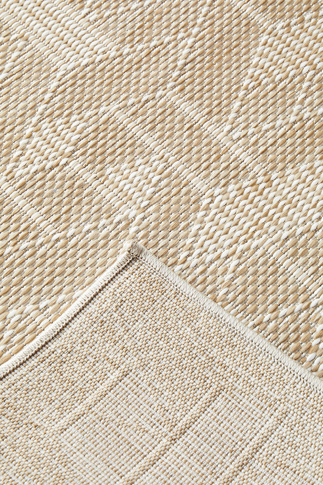 Patio Kudo Cream Natural Modern Geometric Patterned Hallway Runner Rug