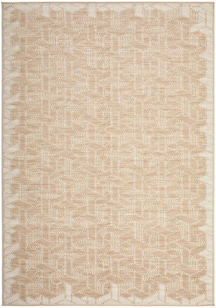 Patio Kudo Cream Natural Modern Indoor Outdoor Geometric Patterned Flatweave Rug