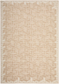 Thumbnail for Patio Kudo Cream Natural Modern Indoor Outdoor Geometric Patterned Flatweave Rug