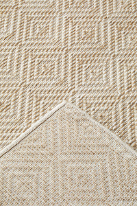 Thumbnail for Patio Misty Cream Natural Modern Indoor Outdoor Geometric Patterned Flatweave Hallway Runner Rug