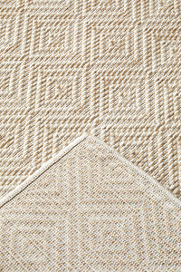 Thumbnail for Patio Misty Cream Natural Modern Indoor Outdoor Geometric Patterned Flatweave Rug