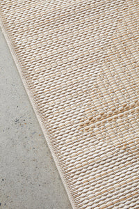 Thumbnail for Patio Rico Cream Natural Modern Indoor Outdoor Geometric Patterned Flatweave Hallway Runner Rug