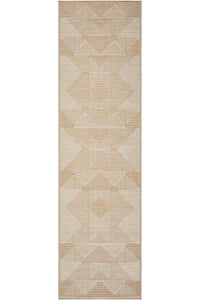 Thumbnail for Patio Rico Cream Natural Modern Indoor Outdoor Geometric Patterned Flatweave Hallway Runner Rug