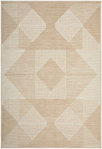 Thumbnail for Patio Rico Cream Natural Modern Indoor Outdoor Geometric Patterned Flatweave Rug