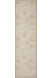 Thumbnail for Patio Selin Cream Natural Modern Indoor Outdoor Geometric Patterned Flatweave Hallway Runner Rug