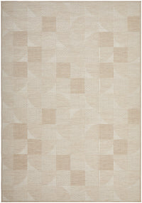 Thumbnail for Patio Selin Cream Natural Modern Indoor Outdoor Geometric Patterned Flatweave Rug