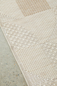 Thumbnail for Patio Selin Cream Natural Modern Indoor Outdoor Geometric Patterned Flatweave Rug