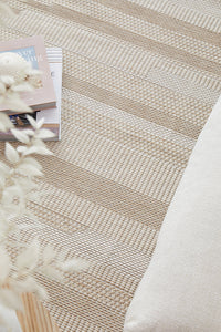 Thumbnail for Patio Tilda Cream Natural Modern Indoor Outdoor Flatweave Hallway Runner Rug