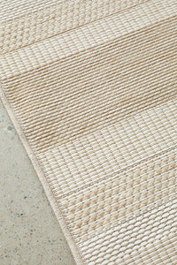 Thumbnail for Patio Tilda Cream Natural Modern Indoor Outdoor Flatweave Hallway Runner Rug