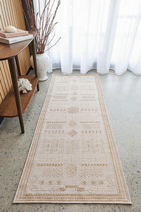 Thumbnail for Patio Ziggy Cream Natural Modern Indoor Outdoor Flatweave Hallway Runner Rug