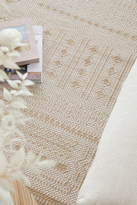 Thumbnail for Patio Ziggy Cream Natural Modern Indoor Outdoor Flatweave Hallway Runner Rug