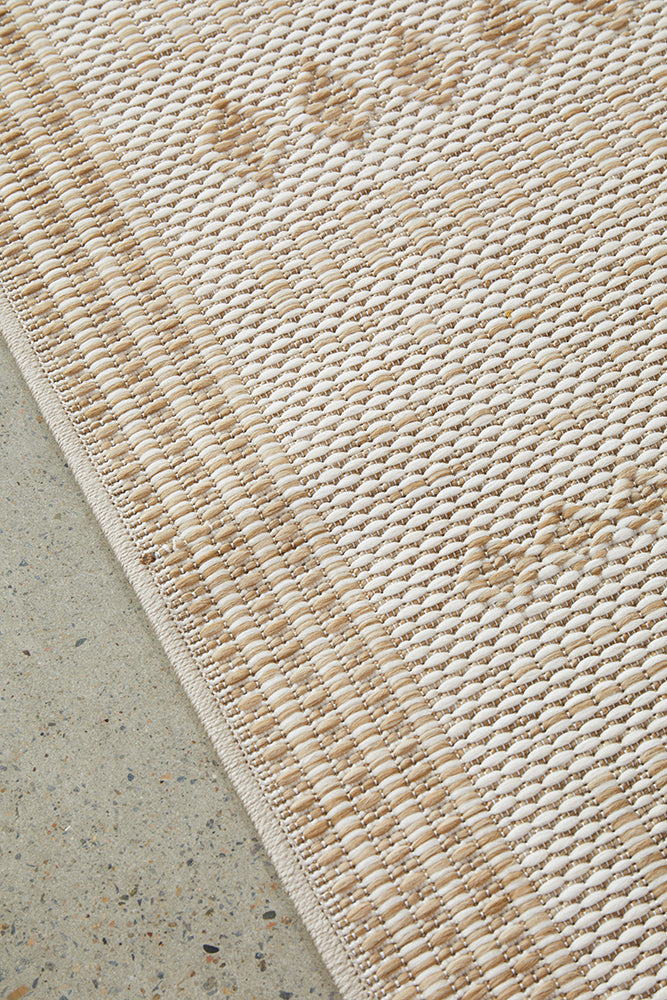 Patio Ziggy Cream Natural Modern Indoor Outdoor Flatweave Hallway Runner Rug