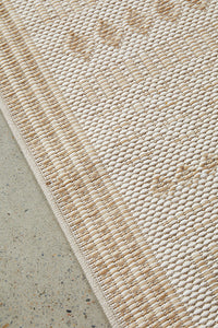 Thumbnail for Patio Ziggy Cream Natural Modern Indoor Outdoor Flatweave Hallway Runner Rug