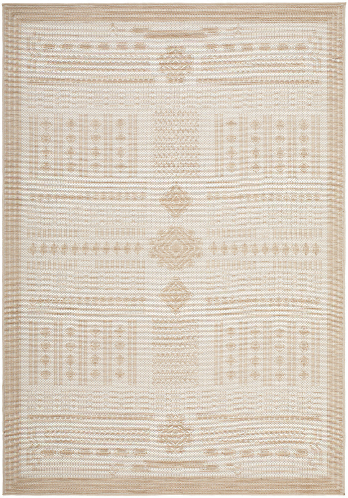 Patio Ziggy Cream Natural Modern Indoor Outdoor Flatweave Rug