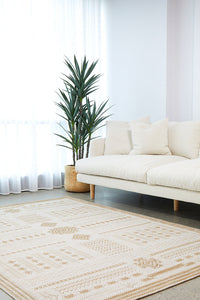 Thumbnail for Patio Ziggy Cream Natural Modern Indoor Outdoor Flatweave Rug